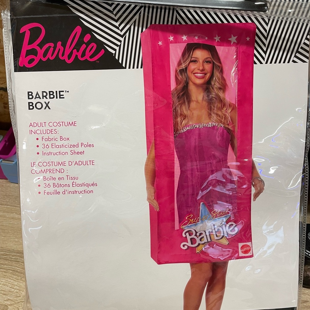Adult size Barbie Halloween Costume Box. Worn only one time.